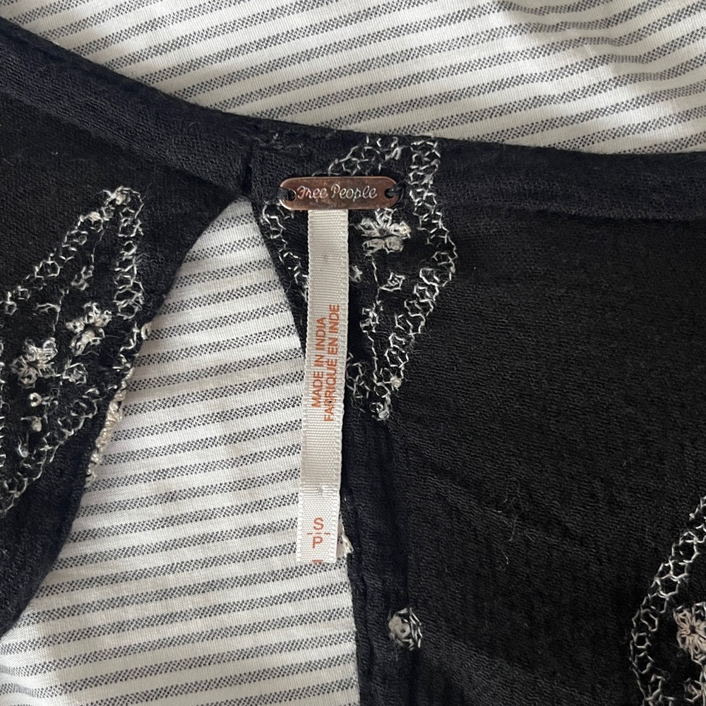 Free People Black and White Blouse - Picture 5 of 9